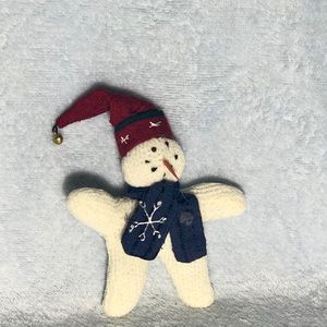 Handmade Knit Mini Snowman.